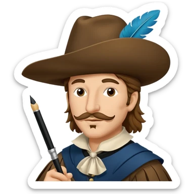 Cyrano de Bergerac with plume (pen) sticker