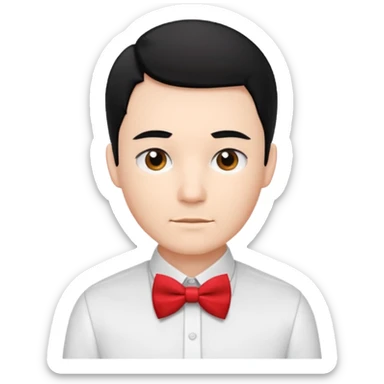 siyah saçlı krımızı papyonlu adam sticker