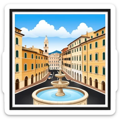 piazza di spagna with barcaccia view from up above
no square style no frame png style 
no squared only building sticker