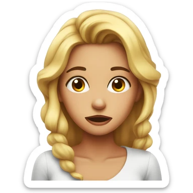 Feeling shock by seeing a beautiful girl sticker