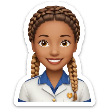 black braided haired hotel receptionist sticker