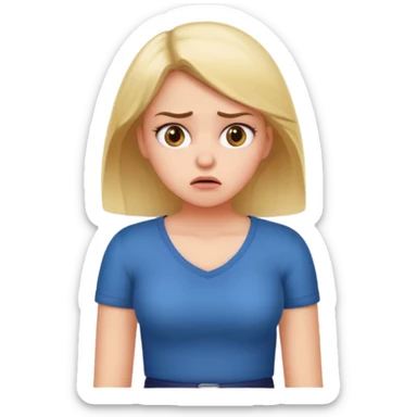 Annoyed girl with body gesture and roll eye sticker