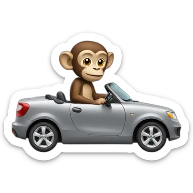 monkey-driving-gray-car sticker