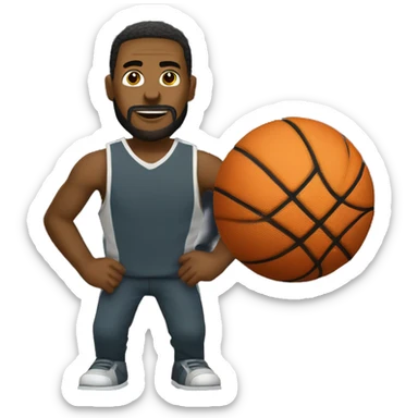 Persona entrando al aro de baloncesto sticker