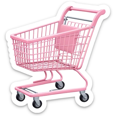 Pale pink empty shopping cart sticker