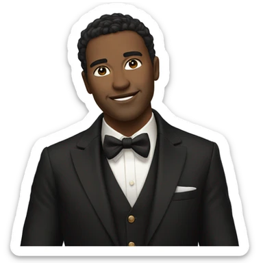 singer in formal attire no glasses, dark brown hair sticker
