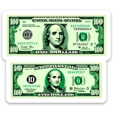 billete de 100 dolares sticker