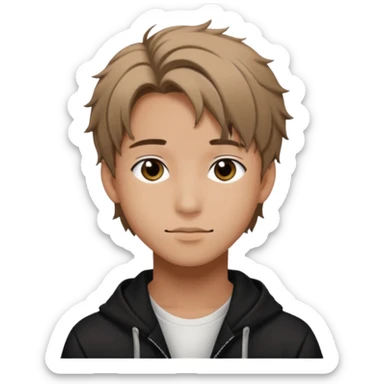felix of stray kids brunnete sticker