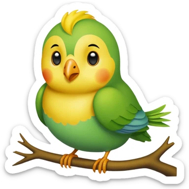 A love bird with color green and his head yellow sticker