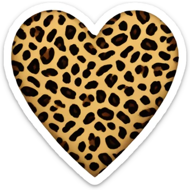leopard print heart sticker