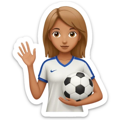 Girl handing a soccer ball sticker