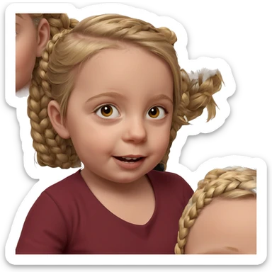 blonde girl with braid looking sticker