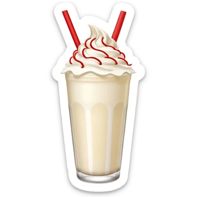 milkshake with whipped cream and red straw on top sticker