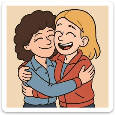 two Sally Ride Prince hug  sticker