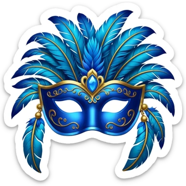 karnaval maskesi mavi sticker