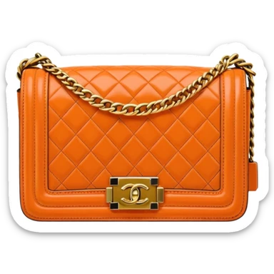 chanel le boy orange color bag sticker