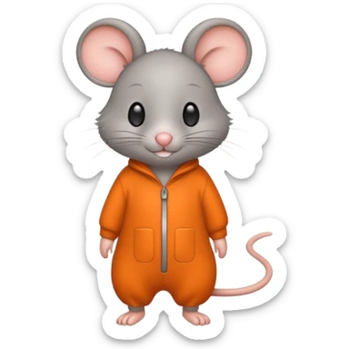 a grey mouse Prison wear orange jumpsuit sticker