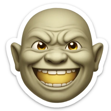 Japanese ogre smiling imp sticker