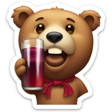 Bear with mulled wine  sticker