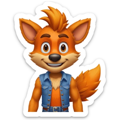 friendly crash bandicoot sticker