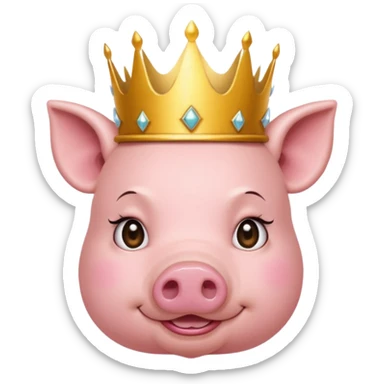 pig princess sticker