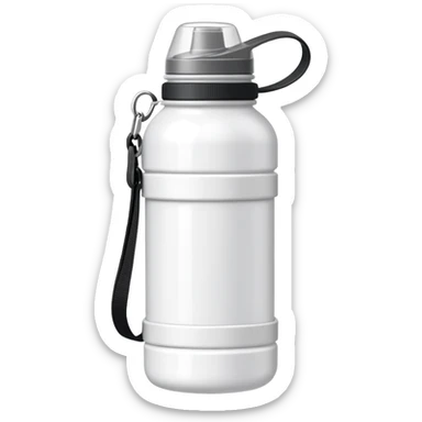 white hiking water bottle canteen with strap sticker