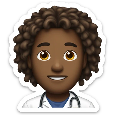 Male ICU registered nurse with freckles, hazel eyes and brown dreadlocks sticker