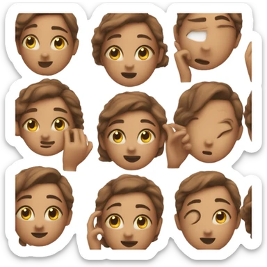 Relaxed blushing face with think emoji hand placement  sticker