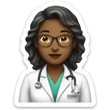 girl medical student sticker