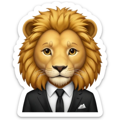 lion black tie sticker