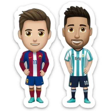 Ronaldo et Messi qui s’embrassent sticker