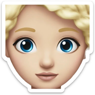 ocean blue doll eyes, blonde hair, feminine, pink, girl, angelic sticker