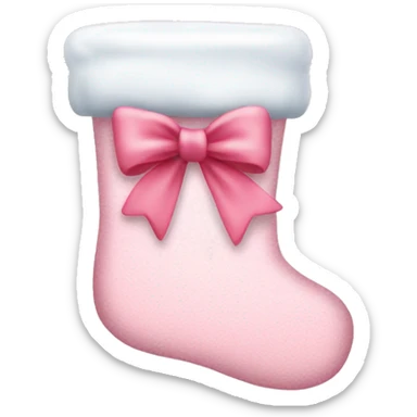  light pink Christmas stocking with bow sticker