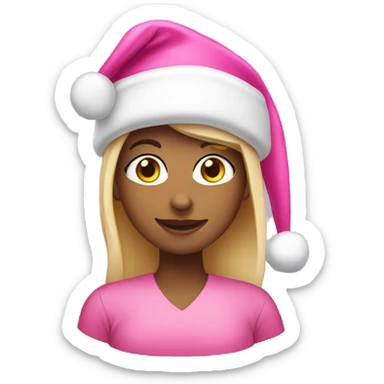 Pink Santa hat girl sticker