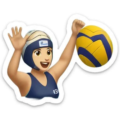 Water polo girl scoring a goal sticker