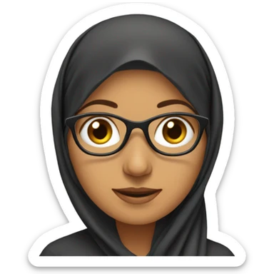 muslim computer scientist woman with a headscarf sticker