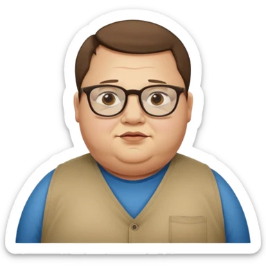 obease guy and a guy with down syndrome and cleph lip standing there sticker