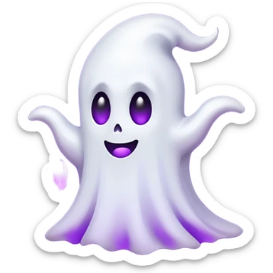 ghost coming out of purple fire sticker