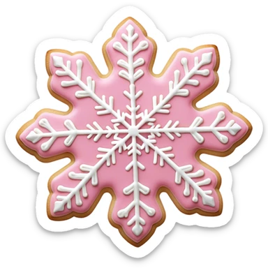 Light pink snowflake cookie sticker