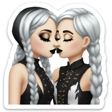 two goth women kissing, beautiful, aesthetic sticker