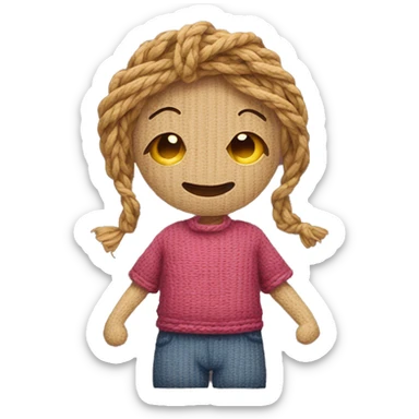 Stitching cartoon with yarn sticker