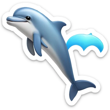 Dolphin with rainbows and poking it’s head out of the ocean  sticker