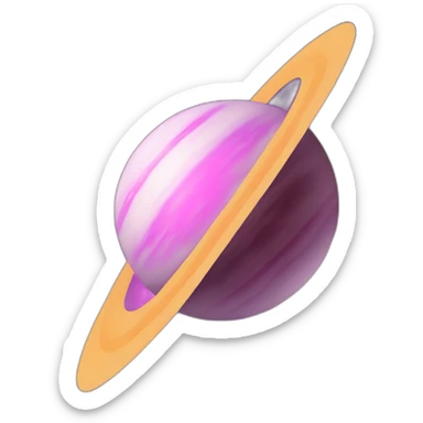Planet pink Saturn sticker