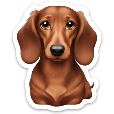 Shaded red Long haired miniature dachshund  sticker