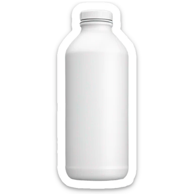 White 1 L water bottle  sticker