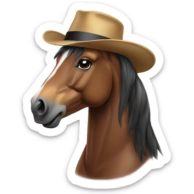 Horse with a hat sticker