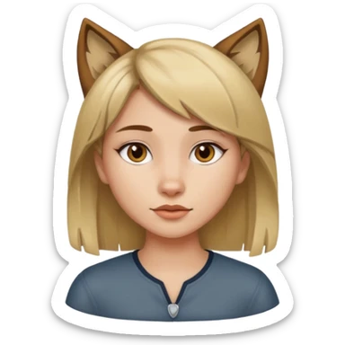 girl with wolf cut brown hair and blonde streaks sticker