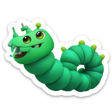 Caterpillar smoking hookah sticker