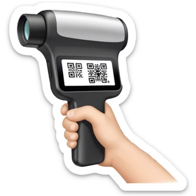 simple barcode reader reading a qr sticker