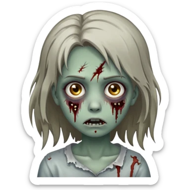 uma garota zumbi de cabelos médios perto sticker